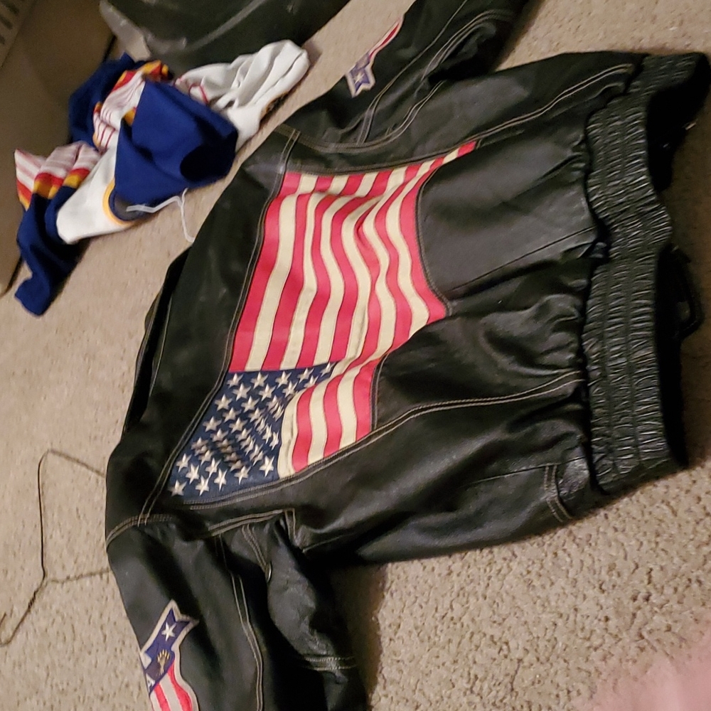 Leather motorcycle jacket